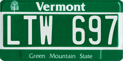 VT license plate LTW697