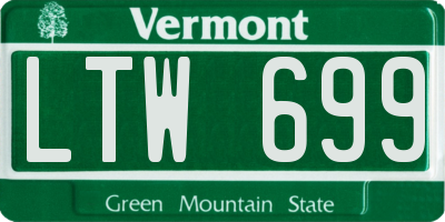 VT license plate LTW699