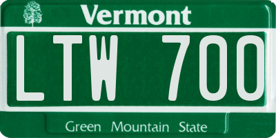 VT license plate LTW700