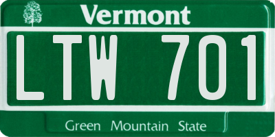 VT license plate LTW701
