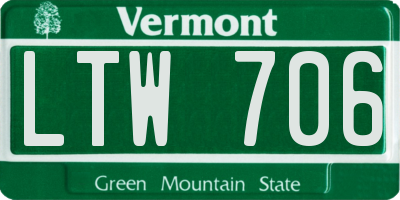 VT license plate LTW706