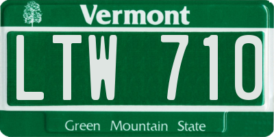 VT license plate LTW710