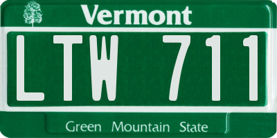 VT license plate LTW711