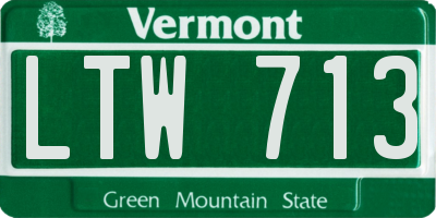 VT license plate LTW713