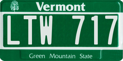 VT license plate LTW717