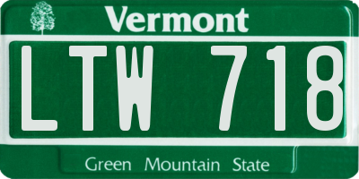 VT license plate LTW718