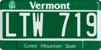VT license plate LTW719