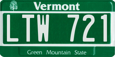 VT license plate LTW721