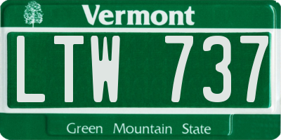 VT license plate LTW737