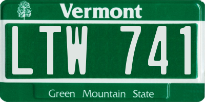 VT license plate LTW741