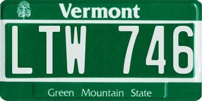 VT license plate LTW746