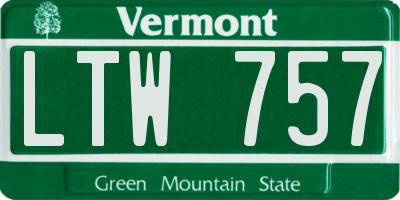 VT license plate LTW757