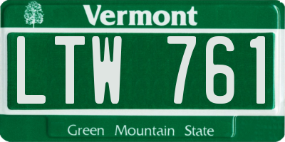 VT license plate LTW761