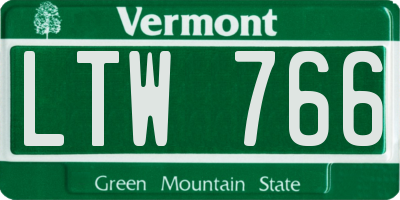 VT license plate LTW766