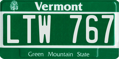 VT license plate LTW767