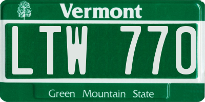 VT license plate LTW770