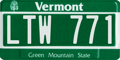 VT license plate LTW771