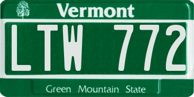 VT license plate LTW772