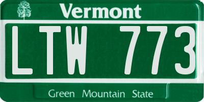 VT license plate LTW773
