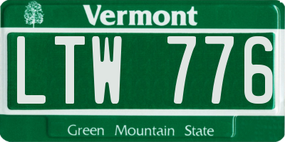 VT license plate LTW776