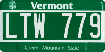 VT license plate LTW779