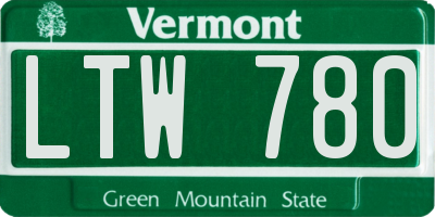 VT license plate LTW780