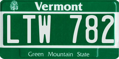 VT license plate LTW782