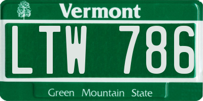 VT license plate LTW786
