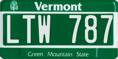 VT license plate LTW787