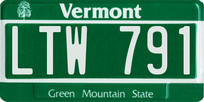 VT license plate LTW791