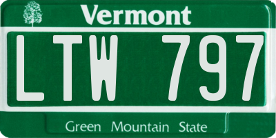 VT license plate LTW797