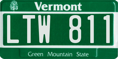VT license plate LTW811