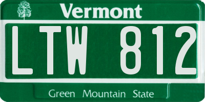 VT license plate LTW812