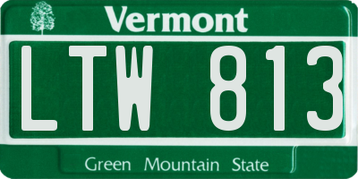 VT license plate LTW813