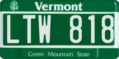 VT license plate LTW818