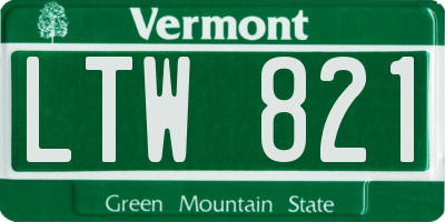 VT license plate LTW821