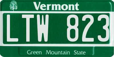 VT license plate LTW823
