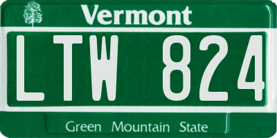 VT license plate LTW824