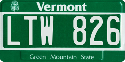 VT license plate LTW826