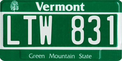 VT license plate LTW831