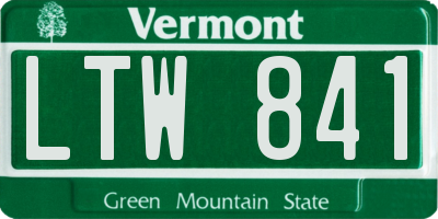 VT license plate LTW841