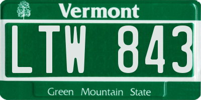 VT license plate LTW843