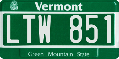 VT license plate LTW851