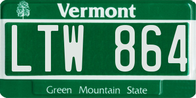 VT license plate LTW864
