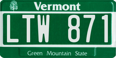 VT license plate LTW871
