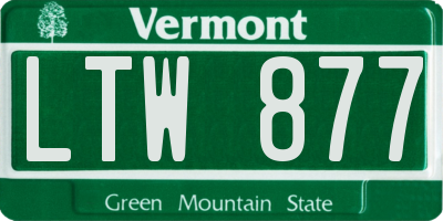 VT license plate LTW877