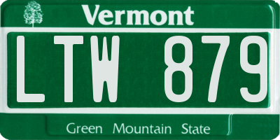 VT license plate LTW879