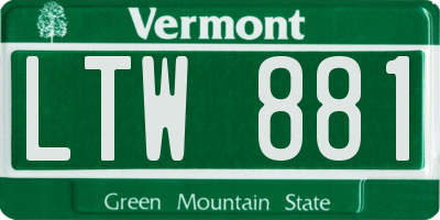 VT license plate LTW881
