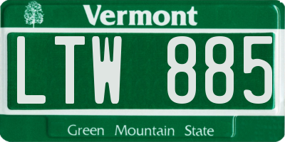 VT license plate LTW885