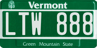 VT license plate LTW888